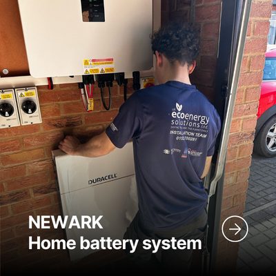 Home battery storage system installed in Newark, Lincolnshire