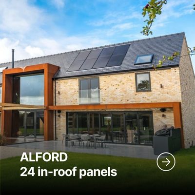 In-roof solar panel installation in Alford Lincolnshire