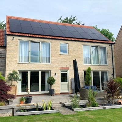 Solar panel installation on a home in East Midlands for renewable energy savings