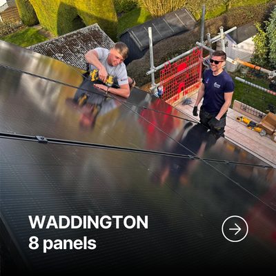 Solar PV system installed on home in Waddington, Lincoln